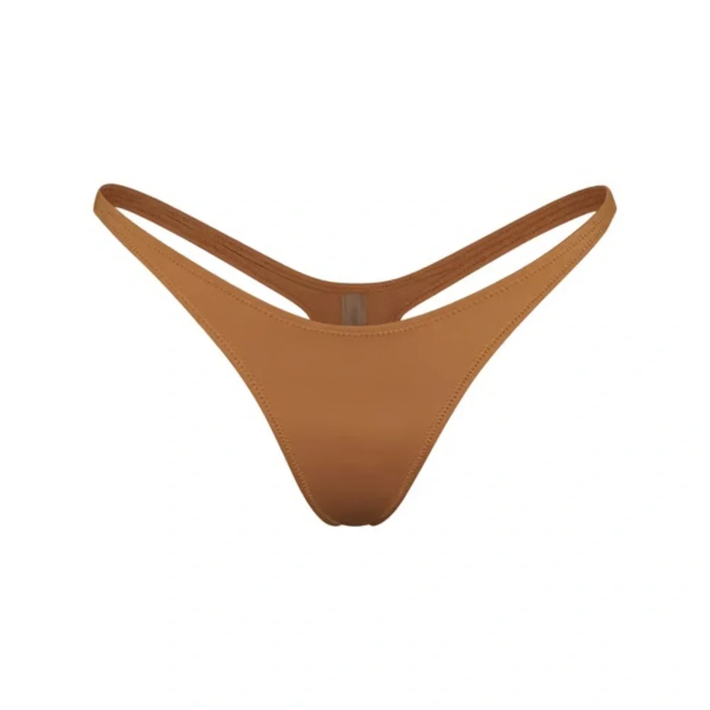 SKIMS RECYCLED SWIM THONG ALMOND - XL